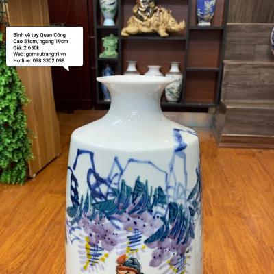 Bình vẽ tay phỏng cổ Quan Công